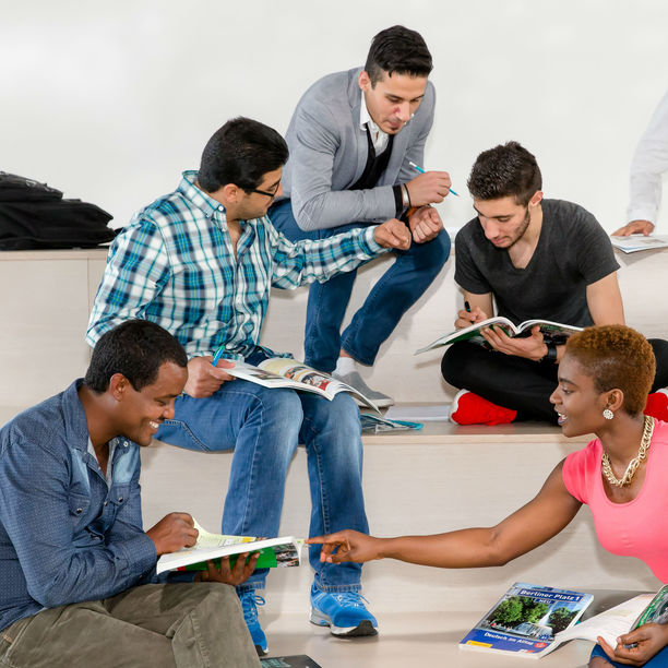 The participants of the integration project learn German together